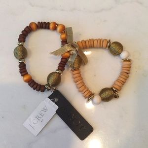-- J Crew wooden beaded stretch bracelets (2)
